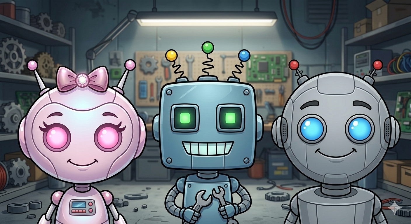 The Agentic Org team — Henry the CEO, Research Agent, and Social Media Agent